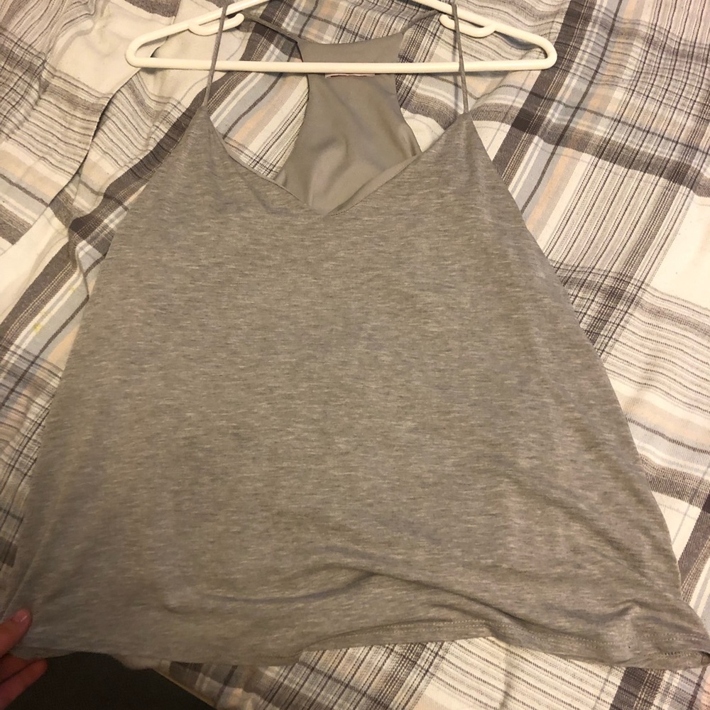 Grey racer back tank